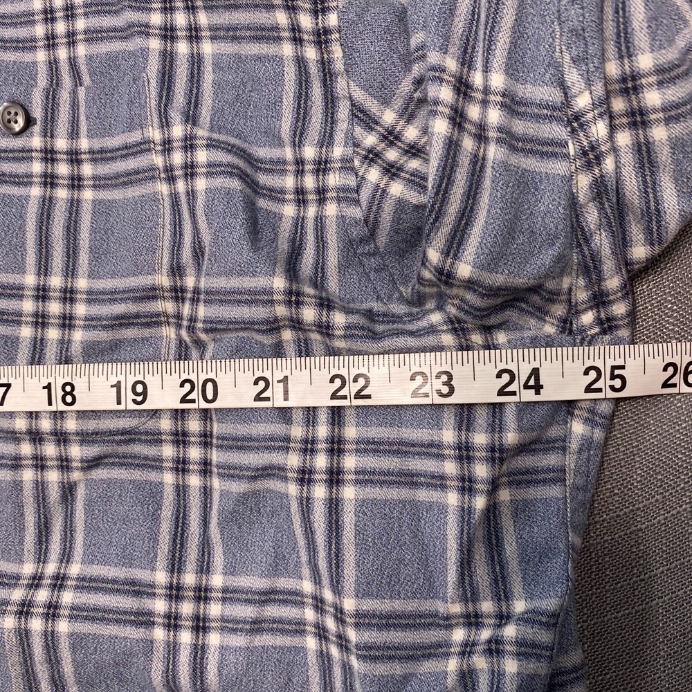Pendleton Mens  Button Up Shirt Blue Plaid Long Sleeve Flap Pockets Top XL - Picture 7 of 8